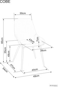 SI Stolička Cobe Velvet tmavá béžová
