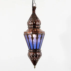 Orientálna závesná lampa Nura modrá