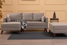 Hanah Home -  Dizajnová pohovka BELLA 205 cm ľavá rohová, krémová, tkanina