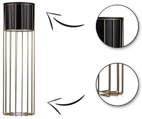 Kovový kvetináč LOFT 70x20 cm zlatá/čierna