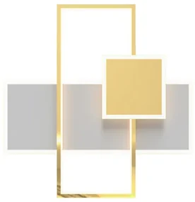 Zlaté chrómové stropné svietidlo SALO LED s geometrickým rámom