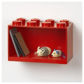 Detská červená nástenná polica LEGO® Brick 8
