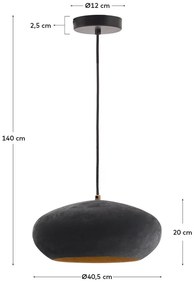 Čierne závesné svietidlo s kovovým tienidlom ø 30 cm Inda – Kave Home