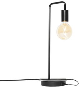 Moderná čierna stolná lampa s usb - Facil