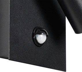 Vonkajšia nástenná lampa čierna vrátane LED IP54 senzor pohybu - Simon