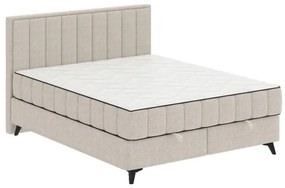 Čalúnená posteľ ALICIA 140x200 cm s matracmi, topperom a úložným priestorom, béžová