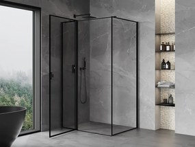 Mexen Mist T, sprchový kút s krídlovými dverami, ľavý, 110 x 115 cm, 8mm číre sklo, čierny profil, 8A4T-115-110-70-70-L