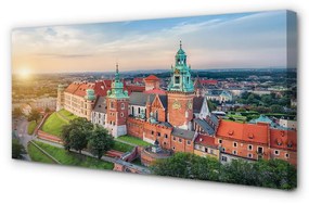 Obraz na plátne Krakow castle panorama svitania 100x50 cm