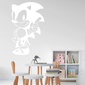 Veselá Stena Samolepka Ježko Sonic Farba: bílá, Veľkosť: 80 x 49 cm