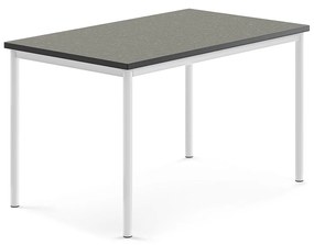 Stôl SONITUS, 1200x800x720 mm, linoleum - tmavošedá, biela