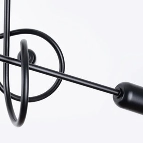 Sollux SL.1435 - Prisadený luster LOOP 5xE27/15W/230V čierna