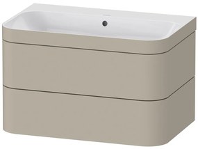 DURAVIT Happy D.2 Plus c-bonded závesná skrinka s nábytkovým umývadlom bez otvoru, 2 zásuvky, 775 x 490 x 480 mm, taupe matná lakovaná, HP4637N6060