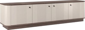 TV skrinka Vespera 4D 187 cm na sokli - kašmírová / orech / čierna