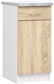 Spodná kuchynská skrinka s doskou LIMA S40 SZ1 biela / dub sonoma