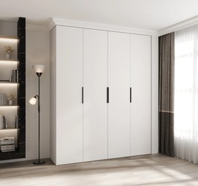 Šatníková skriňa 200 cm Carmela 40-4 (biela + čierna). Akcia -20%. Vlastná spoľahlivá doprava až k Vám domov. 1126673