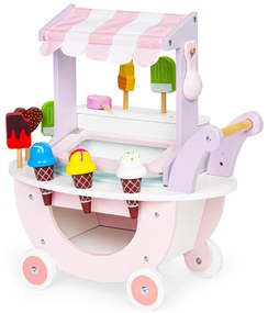 ECOTOYS Drevený zmrzlinový vozík s magnetickými zmrzlinami, 12 dielov