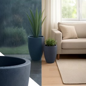 Sada 2 ks kvetináčov 2 round - antracitová