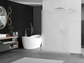 Mexen Kioto, sprchová zástena Walk-In 100 x 200 cm, 8mm sklo námraza, brúsená oceľ profil,  800-100-002-97-30
