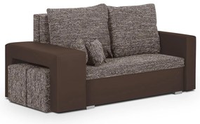 Rozkladacia pohovka MILAN 2 + 2 taburety Hnedá/bronzová