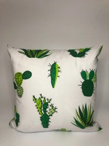 Posteľná obliečka na vankúšik Kaktus 50x50 cm - 1.Biela