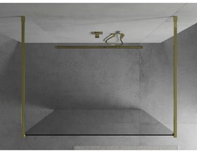 Mexen Kioto, sprchová zástena Walk-In 170 x 200 cm, 8mm číre sklo, zlatý lesklý profil, 800-170-002-50-00