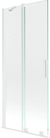 Mexen Velar, 2-krídlová posuvná vaňová zástena 80 x 150 cm, 8mm číre sklo, biely profil, 896-080-000-01-20