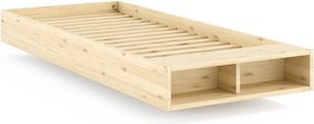 Jednolôžková posteľ z borovicového dreva bez čela s roštom 90x200 cm v prírodnej farbe Merge – Karup