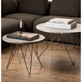 Mramorový okrúhly odkladací stolík ø 55 cm Prunus – Actona