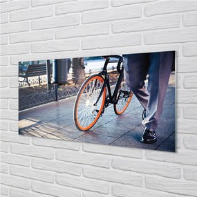 Obraz plexi Mesto na bicykli noha 100x50 cm