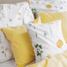 Goldea bavlnené posteľné obliečky duo - slovenská lúka so žltou 140 x 200 a 70 x 90 cm