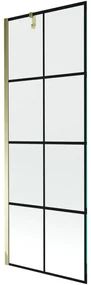 Mexen Next vaňová zástena jednokrídlová 70 x 150 cm, Čierny vzor, Zlatá - 895-070-000-00-77-50