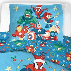 Carbotex Detské bavlnené obliečky Avengers Vianočná Jazda, 140 x 200 cm, 70 x 90 cm