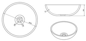 Zelené keramické okrúhle umývadlo ø 42 cm Priori – Sapho