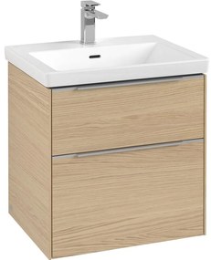 VILLEROY &amp; BOCH Subway 3.0 závesná skrinka pod umývadlo, 2 zásuvky, 572 x 478 x 429 mm, Nordic Oak, C57800VJ