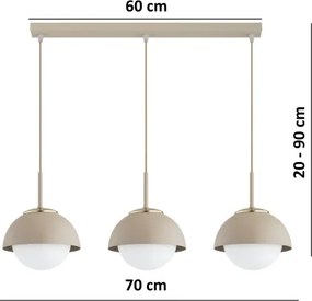Brilagi - Luster na lanku COSMO 3xE27/60W/230V béžová/zlatá