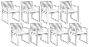 Sada 8 podsedákov na záhradné stoličky biela SASSARI Beliani