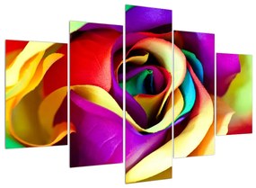 Farebný obraz abstraktnej ruže (150x105 cm)