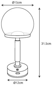 Globo 21034S - LED Nab. dot. stol. lampa HAKU LED/2,5W/5V 2700/4000/6500K čierna