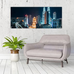 Obraz - Noc v Kuala Lumpur (120x50 cm)