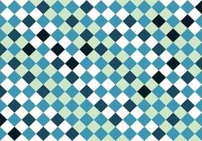 Fototapeta - Mozaika - modré dlaždice (254x184 cm)