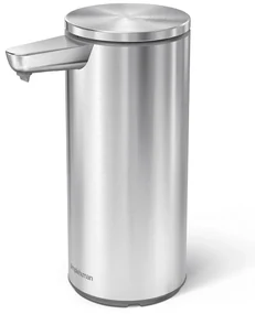 Bezdotykový oceľový dávkovač mydla v matne striebornej farbe 266 ml – simplehuman