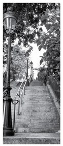 Adhezívna samolepka na dvere Ambiance Parisian Stairs