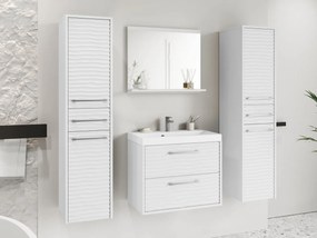Kúpelňový nábytok Tomeq III, Farby: wotan / biela fala, Sifón: so sifónom, Umývadlová batéria: nie