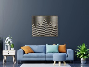 drevko Minimalistický drevený obraz Štíty hôr Rozmer obrazu: 32,5 x 40 cm, Farba dekorácie: Čierna