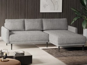 Rohová sedačka Soho, svetlo šedá štruktúrovaná látka, pravý roh