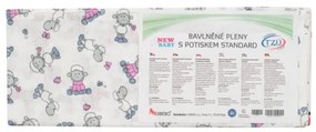 NEW BABY Bavlnené plienky s potlačou NEW BABY 60x80 cm STANDARD 10 ks