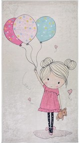 Ružový/slonovinový prateľný detský koberec 120x180 cm Girl &amp; Baloons – Vitaus