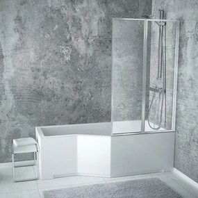 Besco Akrylátová atypická vaňa s vaňovou zástenou INTEGRA VK 2 150x75 (170x75) BESCO-Rozmery: 170x75, BESCO-Farba: Biela, BESCO-Orientácia: Pravá