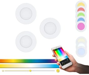 Eglo 32881-SÚPRAVA 3x LED RGB stmievateľných podhľadových svietidiel FUEVA-C 1xLED/3W/230V