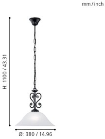 Eglo 91002 - Luster na reťazi MURCIA 1xE27/60W/230V